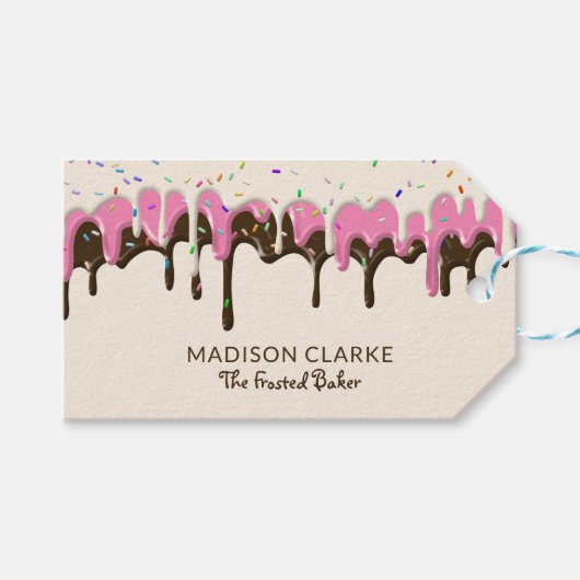 Donut Frosting Sprinkles Baker Bakery Cadeaulabel (Voorkant (Horizontaal))