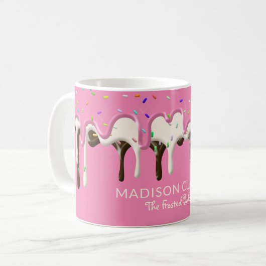 Donut Frosting Sprinkles Baker Bakery Koffiemok (Voorkant links)