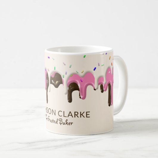 Donut Frosting Sprinkles Baker Bakery Koffiemok (Voorkant rechts)