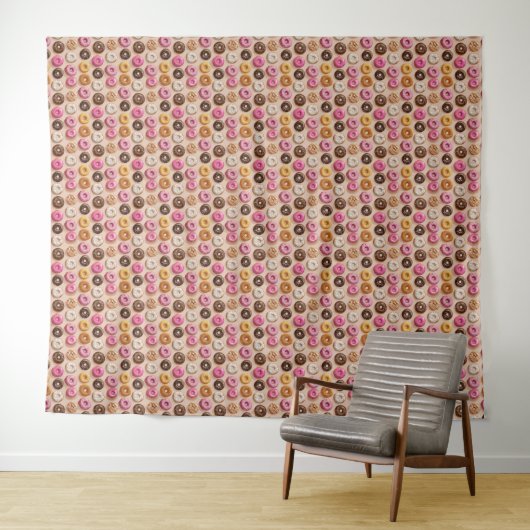 Donut Fun Tapestry Wandkleed (In Situ (horizontaal))