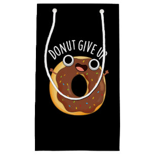 Donut Geef Funny Food Puns Donker BG Klein Cadeauzakje