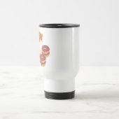 Donut geeft chocolade en witte chocolade op reisbeker (Center)