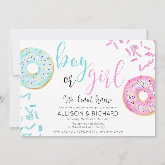 Donut gender onthulder kaart (Voorkant)