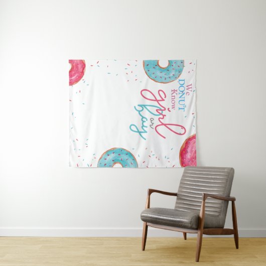 Donut Gender onthullen Backdrop/Tapestry Tapestry Wandkleed (In Situ (horizontaal))