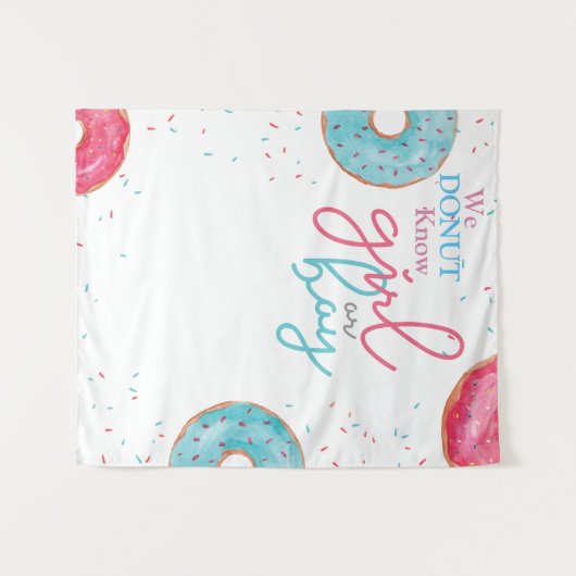 Donut Gender onthullen Backdrop/Tapestry Tapestry Wandkleed (Voorkant (horizontaal))