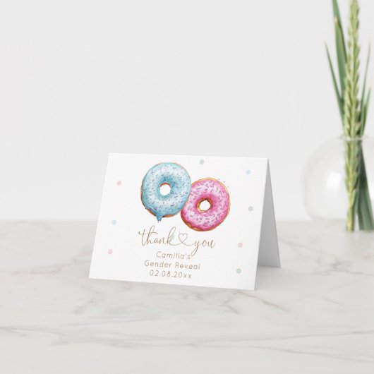 Donut Gender onthulling Bedankkaart (Voorkant)
