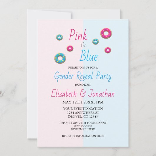 Donut Gender onthulling Kaart (Voorkant)