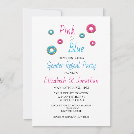 Donut Gender onthulling Kaart (Voorkant)