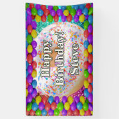 Donut gepersonaliseerde karakter verjaardag banner (Verticaal)