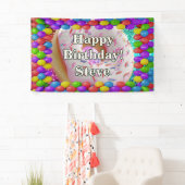 Donut gepersonaliseerde karakter verjaardag banner (Insitu)