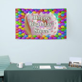 Donut gepersonaliseerde karakter verjaardag banner (Beurs)
