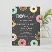 Donut Geslacht Onthul Uitnodiging Jongen of Meisje (Staand voorkant)