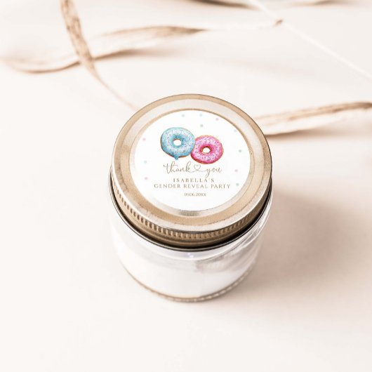 Donut Geslacht Onthullen Jongen of Meisje Party Ronde Sticker