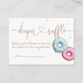 Donut Geslacht Onthullen Partij Luier Raffle Informatiekaartje (Voorkant)