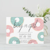 Donut Geslacht Onthullen Roze & Groen Kaart (Staand voorkant)