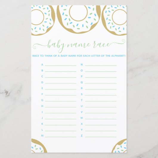 Donut, gesponnen met liefdesnaam Baby, Race Game (Voorkant)