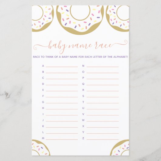 Donut, gesponnen met liefdesnaam Baby, Race Game (Voorkant)