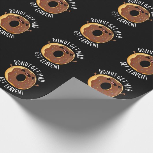 Donut Get Mad Get Leaven Grappige Donut Pun Dark B Cadeaupapier (Hoek)