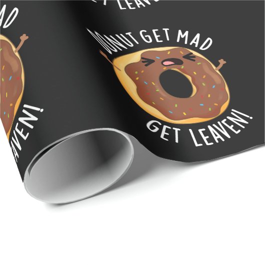 Donut Get Mad Get Leaven Grappige Donut Pun Dark B Cadeaupapier (Rol Hoek)