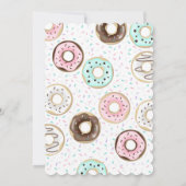 Donut Girl Sweet Birthday-uitnodiging Kaart (Achterkant)