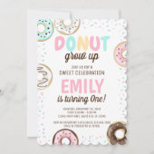 Donut Girl Sweet Birthday-uitnodiging Kaart (Voorkant)