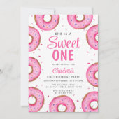 Donut Girl's eerste verjaardagsfeestje Kaart (Voorkant)