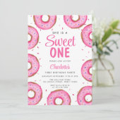 Donut Girl's eerste verjaardagsfeestje Kaart (Staand voorkant)