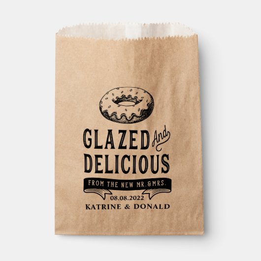 Donut Glazed en Delicious Rustic Shower Wedding Bedankzakje (Voorkant)