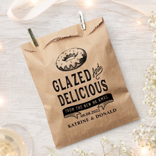 Donut Glazed en Delicious Rustic Shower Wedding Bedankzakje (Geknipt)