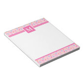 Donut glazuur & spikkels monogram notitieblok (Schuin)