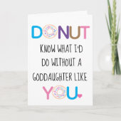 Donut Goddaughter Valentine's Day Kaart (Voorkant)
