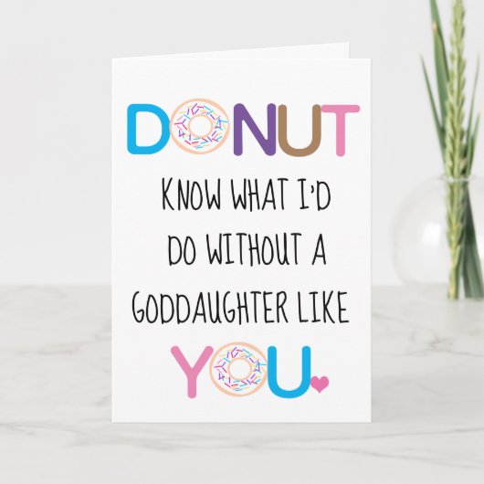 Donut Goddaughter Valentine's Day Kaart (Voorkant)