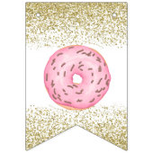 Donut Gold Sprinkles Happy Birthday Banner (Eerste vlag)
