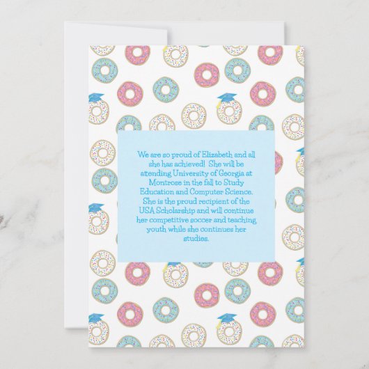 Donut Graduation Party Kaart (Achterkant)