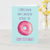 Donut Grappige Verjaardagswens Kaart (Gele Bloem)