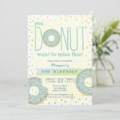 Donut Green x Gold Boy Verjaardag Kaart (Staand voorkant)