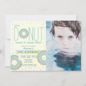 Donut Green x Gold Photo Boy Verjaardag Kaart (Voorkant)