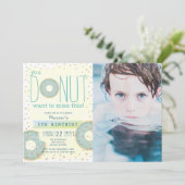 Donut Green x Gold Photo Boy Verjaardag Kaart (Staand voorkant)