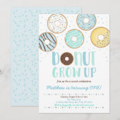 DONUT Groei Blauwe Donut Boy Birthday Kaart (Voorkant / Achterkant)