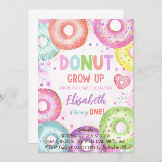 Donut Groei Niet Op Doughnut Verjaardag Kaart (Voorkant / Achterkant)