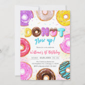 Donut Groei Op Donut Verjaardagsfeest Uitnodiging (Voorkant)