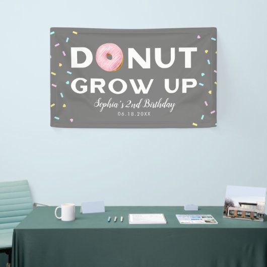 Donut Groei op sprinkhaan Birthday party Spandoek (Beurs)