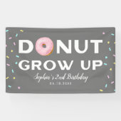Donut Groei op sprinkhaan Birthday party Spandoek (Horizontaal)