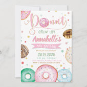 Donut Groei Op Verjaardagsfeest Uitnodiging (Voorkant)