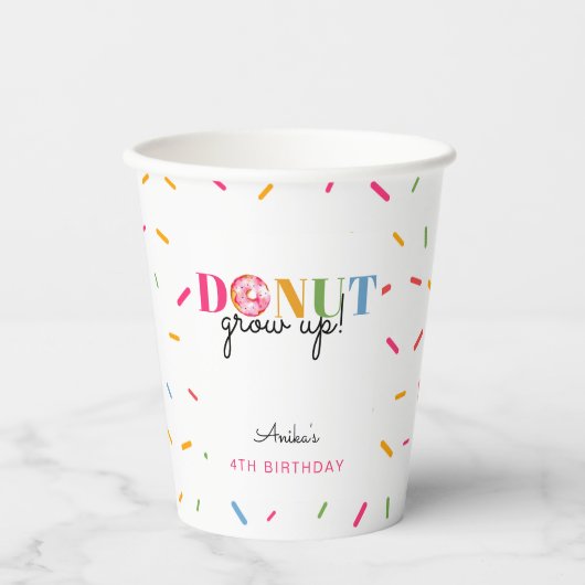 Donut Groei regenboogspringen Birthday Cute Papieren Bekers (Voorkant)