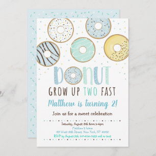 Donut Groei TWO Fast Birthday Kaart