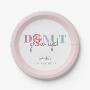 Donut Groeit Birthday Cute Pastel doughnut party Papieren Bordje