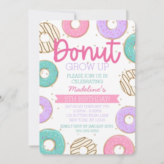 Donut Groeit Birthday Kaart (Voorkant)