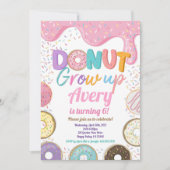 Donut Groeit Birthday Party roze pastel Girl Kaart (Voorkant)
