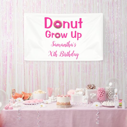 Donut Groeit Birthday Spandoek (Feest)